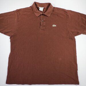 Lacoste Men's Polo Shirt Brown 100% Cotton Classic Short Sleeve Academia - Size6